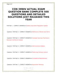 CON 3990V Actual Exam Question Bank: Complete with Detailed Solutions