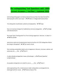 Fire Extinguishing Test Questions and Answers