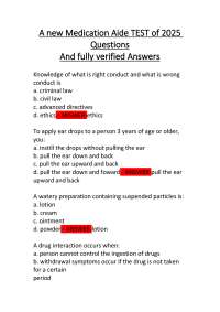 Medication Aide Test 2025: Questions and Verified Answers