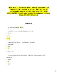 Entrance Exam Prep: Grammar, Vocabulary, Reading, Math, Science Questions