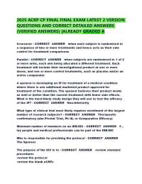 2025 ACRP CP FINAL FINAL EXAM LATEST 2 VERSION QUESTIONS AND CORRECT DETAILED ANSWERS