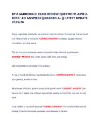 BYU Gardening Exam Review Questions and Detailed Answers