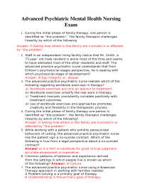 Psychiatric Mental Health Nursing Exam Questions and Answers