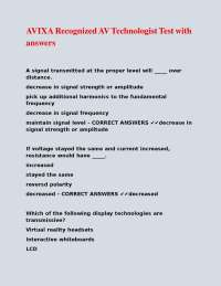 AVIXA Technologist Certification Test Questions and Answers