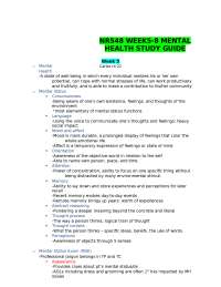 Mental Health Study Guide: Key Concepts and Exam Preparation
