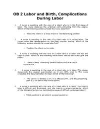 Labor and Birth Complications: Questions and Answers for Nursing Students