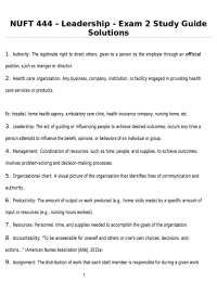 Key Concepts in Healthcare Management and Labor Relations