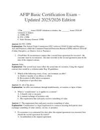AFIP Basic Certification Exam Questions and Answers (Updated 2025/2026)