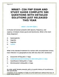 NR667- CEA FNP EXAM AND STUDY GUIDE COMPLETE 580 QUESTIONS WITH DETAILED SOLUTIONS JUST RE
