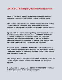 AVIXA CTS Certification Sample Questions and Answers