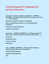 AVIXA Technologist Certification Test Questions and Answers