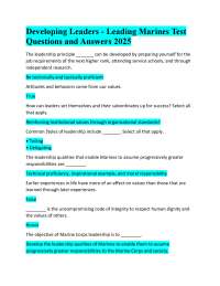 Marine Corps Leadership Test Questions and Answers