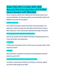 PACU RN A v1 Exam Questions and Answers 2025-2026