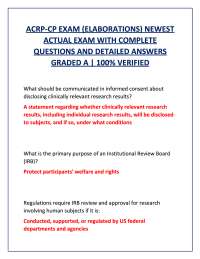ACRP Practice Exam 2025: Certification Prep Questions & Answers
