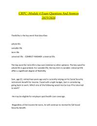 Financial Planning and Insurance Exam Questions and Answers