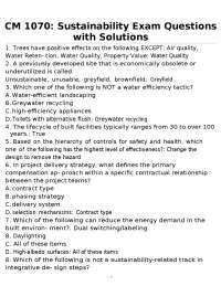 CM 1070: Sustainability Exam Questions with Solutions