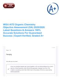 WGU AIT2 Organic Chemistry Objective Assessment (OA) 2025/2026 Latest Questions & Answers