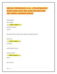Medical Terminology: Otolaryngology Exam Questions and Answers