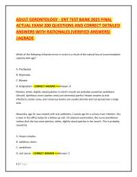Adult Gerontology ENT Exam Questions and Answers