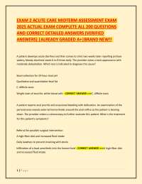 Acute Care Midterm Exam 2025: 200 Questions with Verified Answers