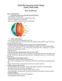 Earth's Interior, Plate Tectonics, and Earthquakes: Key Concepts