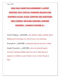 Critical Thinking: Exam Questions and Answers