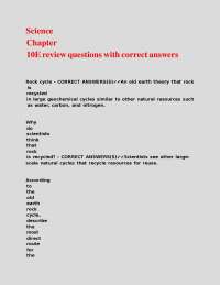 Rock Cycle Review Questions and Answers