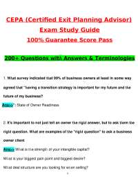 CEPA Exam Study Guide: 200+ Questions & Answers for Exit Planning