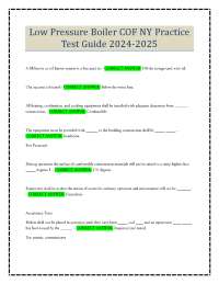 Low Pressure Boiler COF NY Practice Test Guide 2024-2025