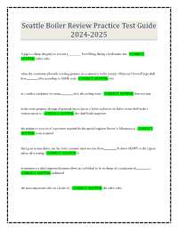 Seattle Boiler Review Practice Test: 2024-2025