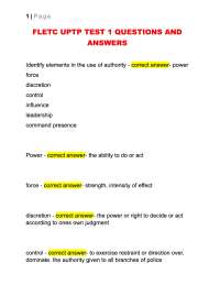 FLETC UPTP Test 1 2025: Questions with 100% Correct Answers