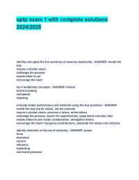 Leadership and Law Enforcement Exam Questions with Solutions