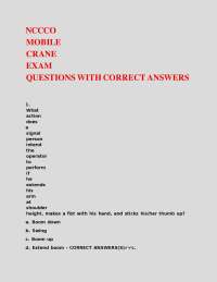 NCCCO Mobile Crane Exam Questions with Correct Answers