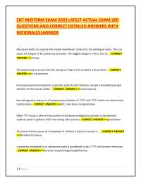 ENT Midterm Exam Questions and Answers 2025