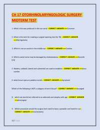 Otorhinolaryngologic Surgery Midterm Test: Questions and Answers