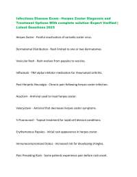 Herpes Zoster: Diagnosis and Treatment Options - Exam Review