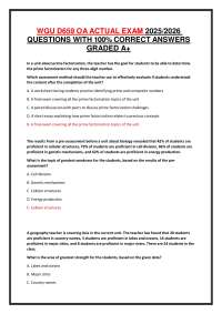 WGU D659 OA ACTUAL EXAM 2025/2026 QUESTIONS WITH 100% CORRECT ANSWERS GRADED A+