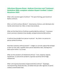 Anthrax: Causative Agent, Risk Factors, and Treatment Guidelines