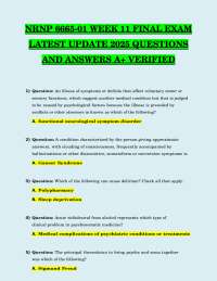 NRNP 6665-01 Week 11 Final Exam: Questions and Answers (2025 Update)