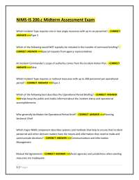 NIMS-IS 200.c Midterm Assessment Exam with Correct Answers