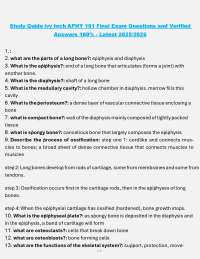 APHY 101 Final Exam – Study Guide with Questions and Verified Answers Latest 2025/2026