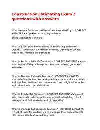 Construction Estimating Exam Questions with Answers