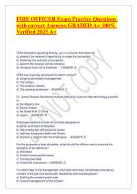 Fire Officer Exam Practice Questions with Answers