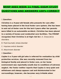 NRNP 6665 Final Exam Study Questions and Answers