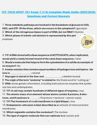 Ivy Tech APHY 101 Exam 1 Study Guide: Questions and Answers (2025/2026)