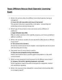 Offshore Rescue Boat Operator Licensing Exam: Questions and Answers