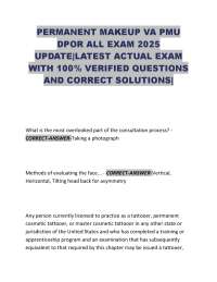 Permanent Makeup Exam Questions and Answers 2025