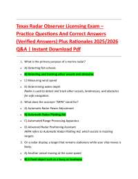 Radar Observer Licensing Exam Practice Questions and Answers