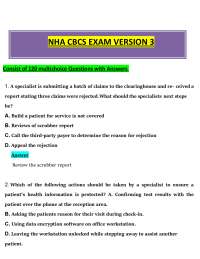 NHA CBCS Exam Version 3: Practice Questions and Answers