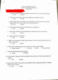 Nutrition and Wellness Final Exam - Spring 2024